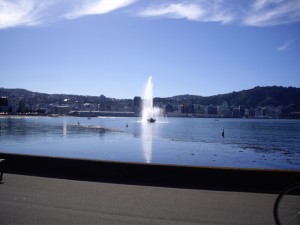 The fountain at Oriental Beach, in Wellington.