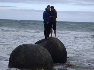 Us on top of the Moreaki boulders