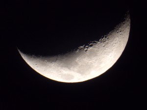 We took a picture of the moon through the telescope