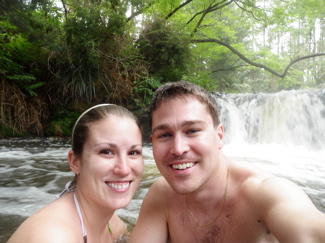 Us sitting in Kerosene creek