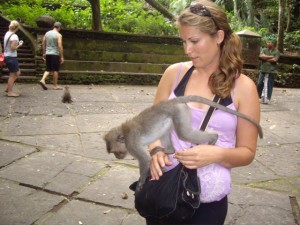 A monkey accosting poor Kenna