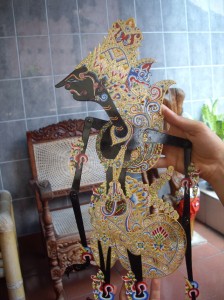 A half-finished leather puppet