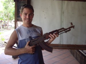 Scott never thought he'd hold an AK-47