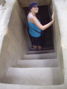Kenna heading into one of the Cu Chi tunnels.