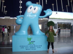 Kenna with the little Expo mascot